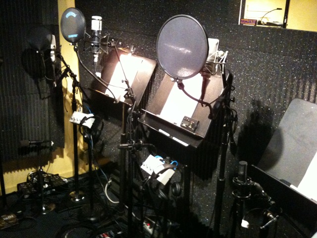 mics out for a corporate VO session